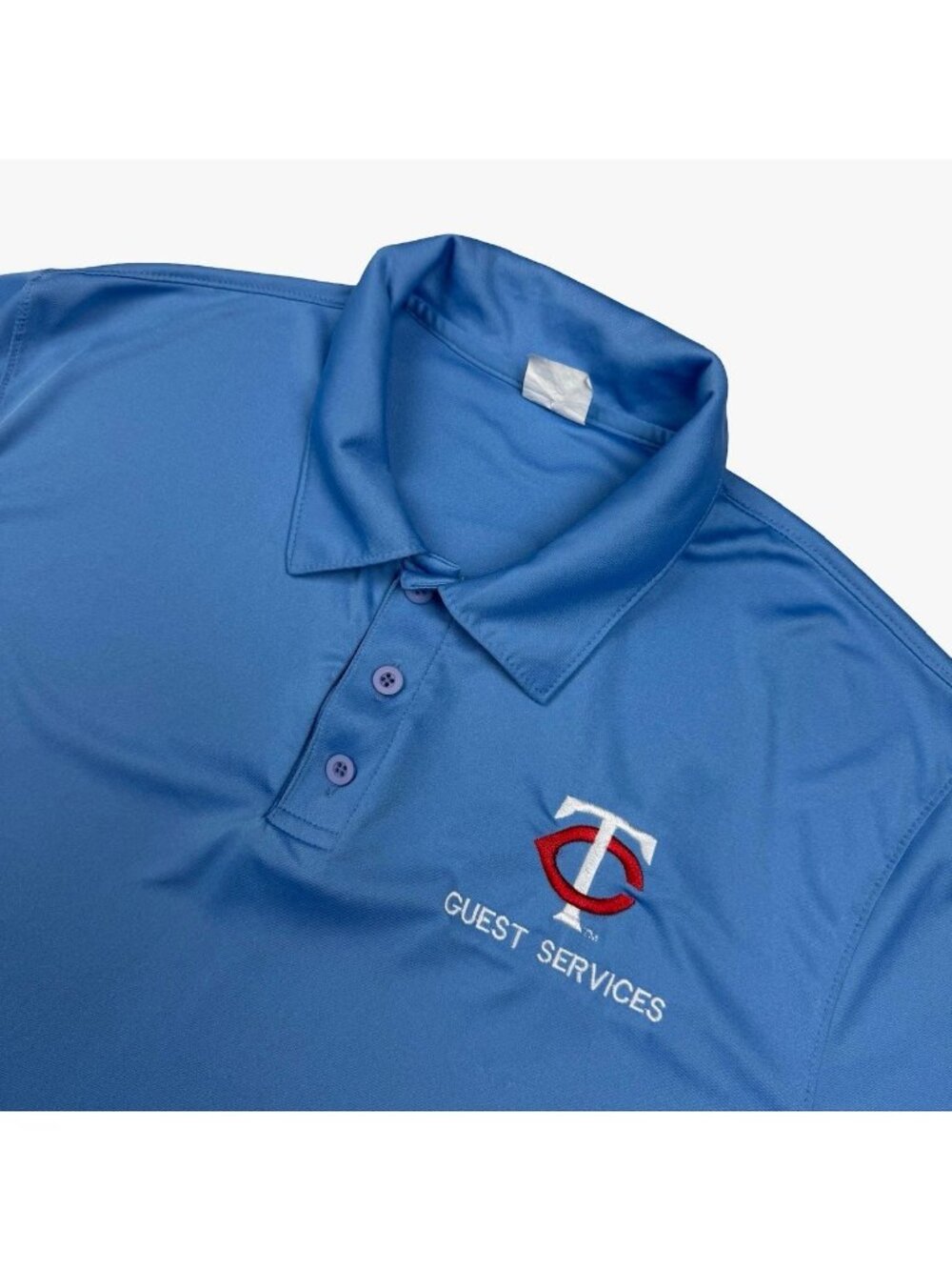 Minnesota Twins Men's Team Issued Staff Button Polo Shirt Blue • Large